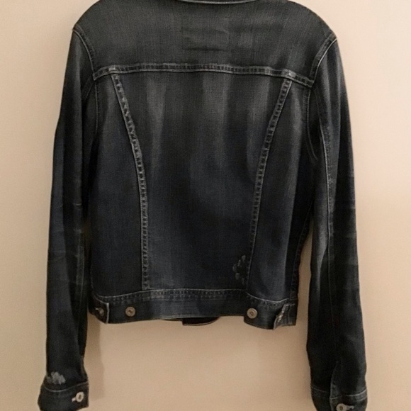 AG  Women's Distressed Denim Jacket Size Large Excellent Condition - Picture 2 of 5